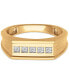 Фото #4 товара Кольцо Macy's Diamond Squared Band 18k Gold-Plated