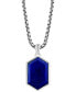 ფოტო #1 პროდუქტის EFFY® Men's Lapis Lazuli Hexagon 22" Pendant Necklace in Sterling Silver