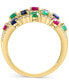 ფოტო #1 პროდუქტის EFFY® Multi-Gemstone (2-1/4 ct. t.w.) & Diamond (1/4 ct. t.w.) Multirow Cluster Ring in 14k Gold