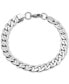 ფოტო #1 პროდუქტის Men's Silver-Tone Cuban Bracelet