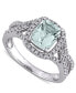 Aquamarine (1-1/8 ct. t.w.) & Diamond (1/6 ct. t.w.) Halo Ring in 10k White Gold