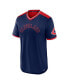 ფოტო #3 პროდუქტის Men's Navy, Red Cleveland Indians Cooperstown Collection True Classics Walk-Off V-Neck T-shirt