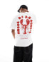 Jack & Jones oversized t-shirt with lobster backprint in white