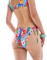 Фото #4 товара Reclaimed Vintage tie side crinkle bikini bottom in blue floral print