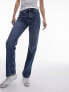 Topshop Tall mid rise relaxed Kort jeans in mid blue