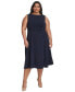 Фото #1 товара Plus Size Ruched Midi Dress