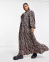 Фото #2 товара ASOS DESIGN Curve maxi shirt dress with pin tucks in animal print