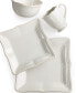 Dinnerware, French Perle Bead White Square 4 Piece Place Setting