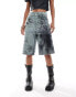 Фото #4 товара COLLUSION denim skater festival jorts in black tie dye