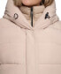 ფოტო #4 პროდუქტის Women's Plus Size Bibbed Hooded Puffer Coat