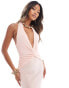 Фото #3 товара ASOS DESIGN twist front deep plunge maxi dress in baby pink