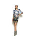 ფოტო #1 პროდუქტის Women's Printed Asymmetrical V-Neck Scuba Butterfly Sleeve Dress