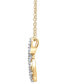 ფოტო #4 პროდუქტის Diamond Treble Clef 18" Pendant Necklace (1/4 ct. t.w.) in Gold-Plated Sterling Silver