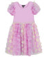 Фото #1 товара Платье Pink & Violet Solid Rib Bodice with 3D Flower Skirt