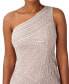 Petite Beaded One-Shoulder Gown
