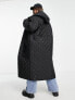 ASOS DESIGN Curve longline quilted coat in black