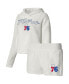 Фото #1 товара Women's Cream Philadelphia 76ers Fluffy Long Sleeve Hoodie T-shirt and Shorts Sleep Set