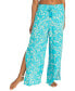 Juniors' Tropical Rhythm Drawstring Wide-Leg Pants