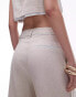 Фото #5 товара Topshop co-ord linen wide leg trouser with exposed lining in ecru