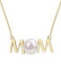 ფოტო #1 პროდუქტის Cultured Freshwater Pearl (7mm) MOM 17" Pendant Necklace
