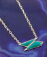 ფოტო #2 პროდუქტის Ice Genuine Green Onyx Abstract Pendant Necklace