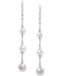 Cultured Freshwater Pearl (5-7mm) Graduated Linear Drop Earrings in Sterling Silver