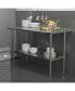 Фото #2 товара Under Shelf For Kitchen Prep And Work Tables - Adjustable Galvanized Lower Shelf For Stainless Steel Tables
