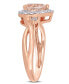 Фото #3 товара Кольцо Macy's Morganite and Sapphire Heart, 18k Rose Gold