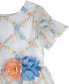 Toddler Girls 3D Floral Embroidered Social Dress
