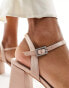 Be Mine Bridal Frankie embellished heeled shoes in blush satin