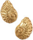 Фото #1 товара Gold-Tone Shell Statement Stud Earrings