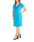 Фото #4 товара Plus Size Short Sleeve V-neck Faux Wrap Dress