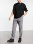 New Look slim pull on smart trouser in grey check