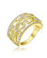 RA 14K Gold Plated Clear Cubic Zirconia linked Cocktails Ring