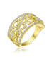 ფოტო #1 პროდუქტის RA 14K Gold Plated Clear Cubic Zirconia linked Cocktails Ring