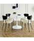 Фото #8 товара Modern Grey PU Dining Chair & White Round Table Set (5 Chairs)