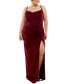 ფოტო #1 პროდუქტის Trendy Plus Size Cowlneck Side-Ruched Maxi Dress, Created for Macy's