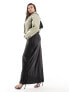 4th & Reckless Plus exclusive maxi satin skirt in black