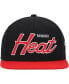 ფოტო #2 პროდუქტის Men's Black Miami Heat Hardwood Classics MVP Team Script 2.0 Snapback Hat