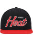 Фото #2 товара Men's Black Miami Heat Hardwood Classics MVP Team Script 2.0 Snapback Hat