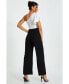 ფოტო #3 პროდუქტის Women's Black & White Scuba Crepe One Shoulder Jumpsuit