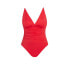 Time and Tru Plunge One Piece Swimsuit Women Size M 8-10 redV Neck Sleeveless