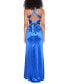 Фото #6 товара Juniors' Strappy-Back Satin Gown, Created for Macy's
