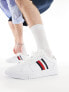 Tommy Hilfiger supercup stripe leather trainers in white