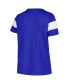 ფოტო #3 პროდუქტის Women's Royal Distressed Kentucky Wildcats Plus Size Arched City Sleeve Stripe V-Neck T-shirt
