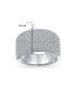 ფოტო #3 პროდუქტის Micro Pave Cubic Zirconia Cocktail Anniversary Wide CZ Pave Anniversary Statement 1/2 Eternity Band Ring For Women Rose Gold Plated .925 Sterling Silver