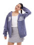 Фото #1 товара Miss Selfridge New York washed zip through hoodie in Navy