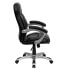 Фото #1 товара High Back Black Leather Contemporary Executive Swivel Chair With Arms