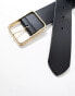 ASOS DESIGN leather square buckle low waist belt