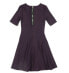 Фото #2 товара Karen Kane Womens Eggplant Short Sleeve Back Zipper Flared Dress Size XS 133363